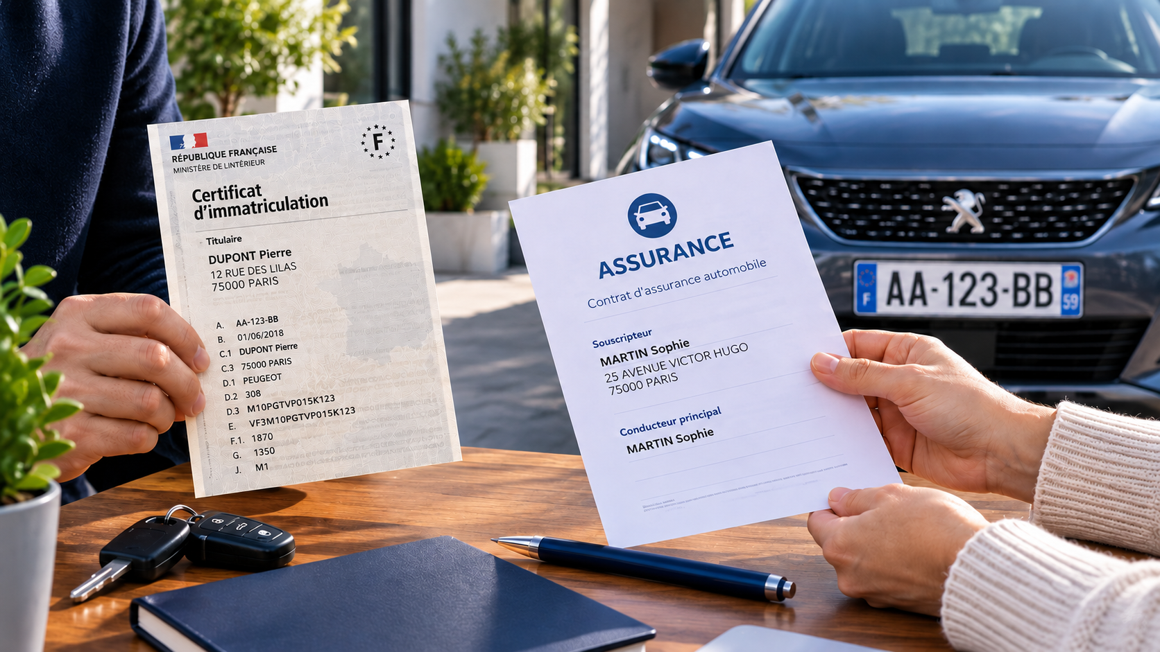 Carte grise et assurance à des noms différents : est-ce possible ?