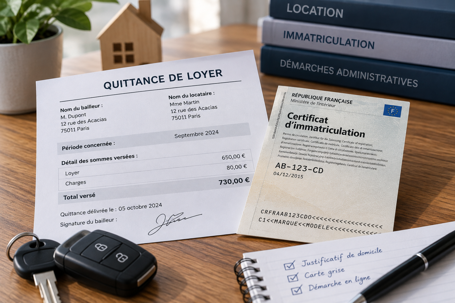 Carte grise : une quittance de loyer d’un particulier est-elle acceptée ?