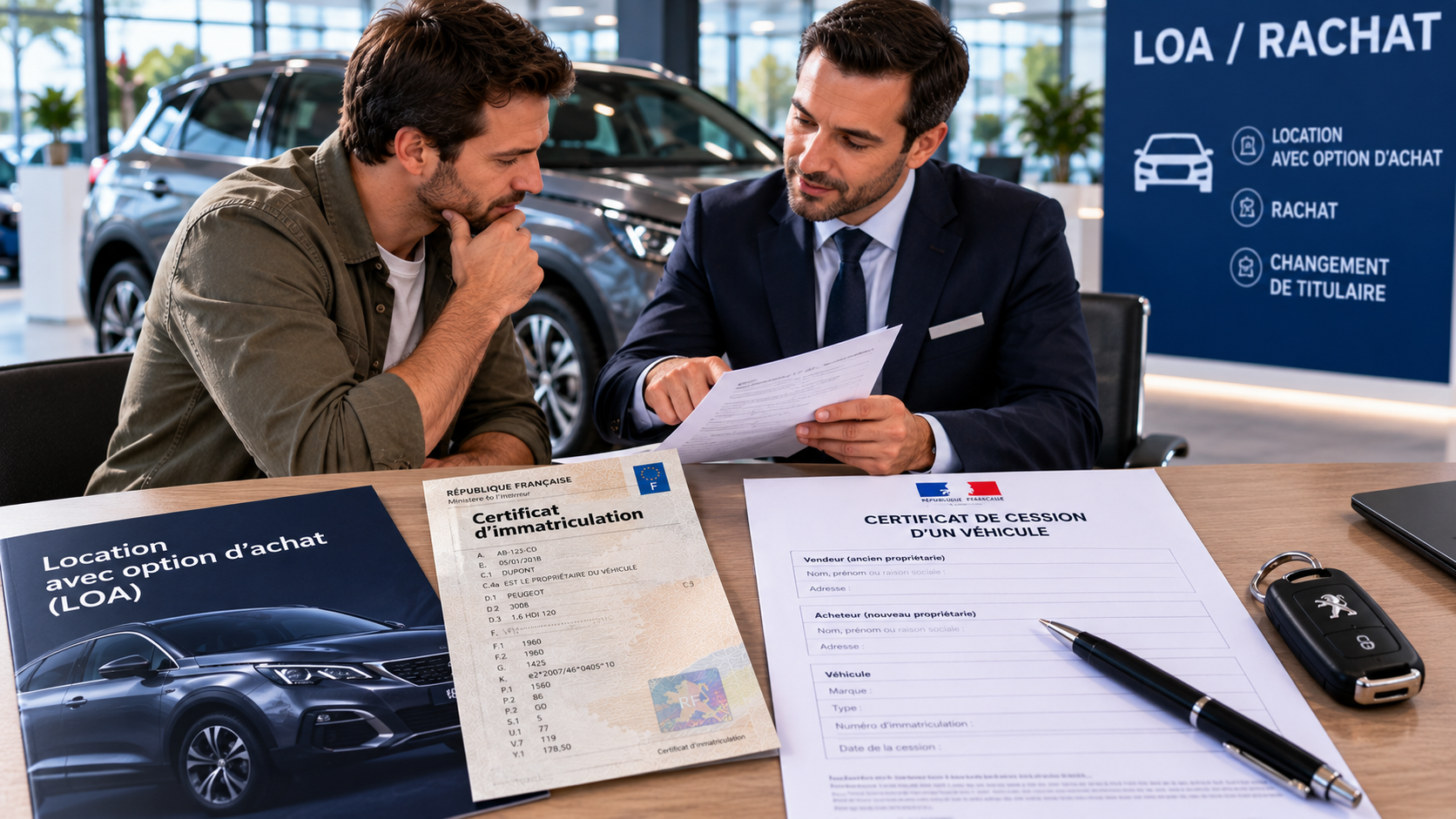Rachat de LOA : faut-il une carte grise barrée pour changer de titulaire ?