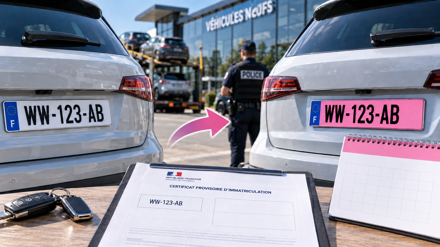 Plaques WW roses : ce qu’il faut savoir sur les nouvelles immatriculations provisoires